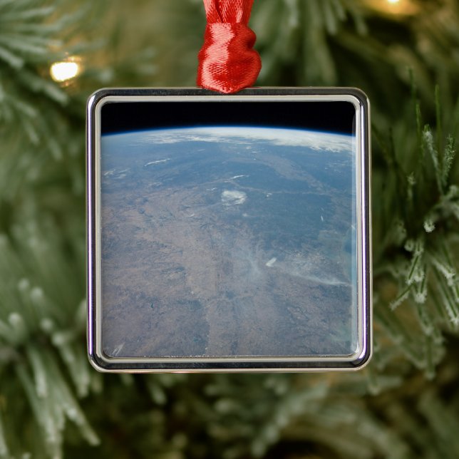Ornement Carré Argenté Le Texas Panoramique Et Le Golfe Du Mexique (Arbre)