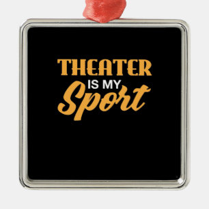 Ornement Carré Argenté Le Théâtre Est Mon Sport