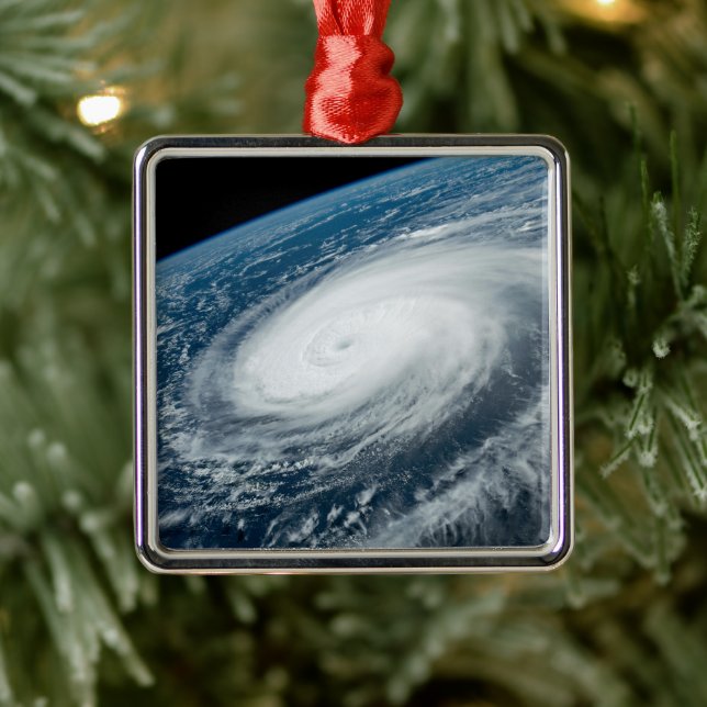 Ornement Carré Argenté Le typhon Hinnamnor. (Arbre)