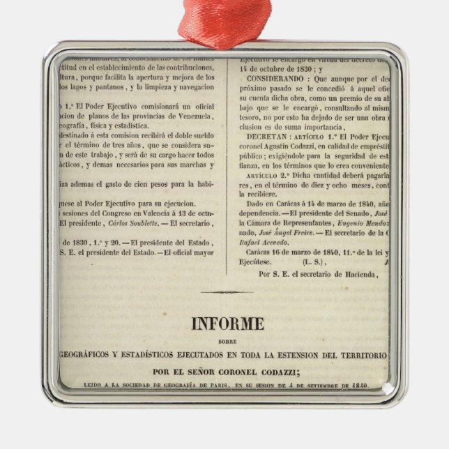 Ornement Carré Argenté Le Venezuela 2 (Devant)