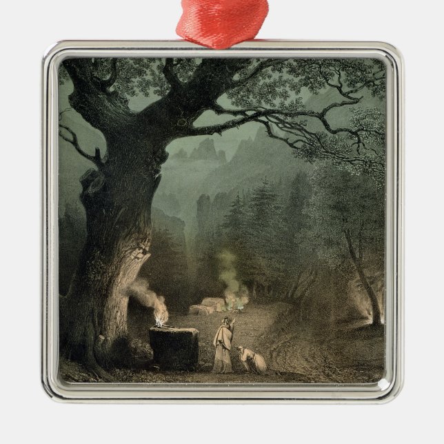 Ornement Carré Argenté Le verger sacré des druides (Devant)