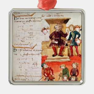 Ornement Carré Argenté Leçon de mathématiques, d'un traité mathématiq