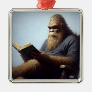 Ornement Carré Argenté Lecture Bigfoot