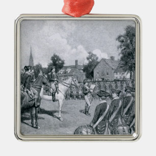 Ornement Carré Argenté Lecture de la déclaration avant Washington