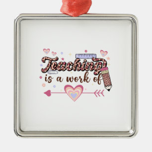 Ornement Carré Argenté L'Enseignement Est Un Travail De Professeur