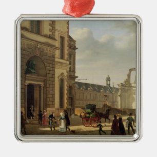 Ornement Carré Argenté L'entrée à Musee de Louvre et St