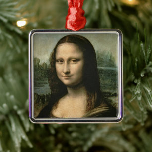 Ornement Carré Argenté Leonardo da Vinci Mona Lisa, c.1503-6