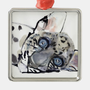 Ornement Carré Argenté Léopard Arabe 2008 3