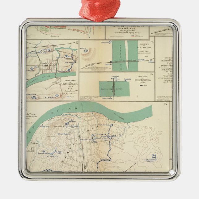 Ornement Carré Argenté Les défenses Chattanooga (Devant)