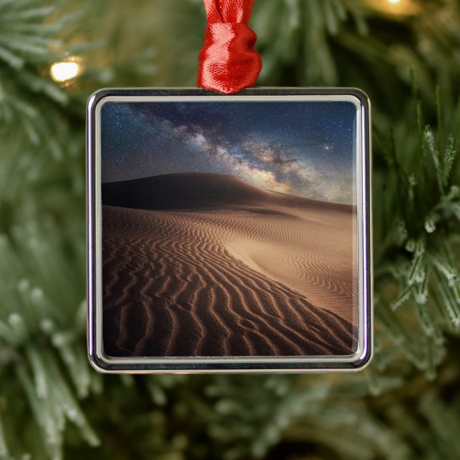Ornement Carré Argenté Les déserts | Ordos City Mongolie Chine (Arbre)