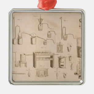 Ornement Carré Argenté Les éléments de Chemistry