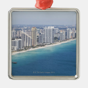 Ornement Carré Argenté Les Etats-Unis, la Floride, Miami, paysage urbain