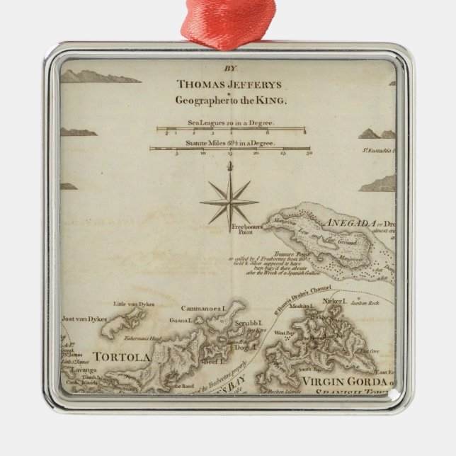 Ornement Carré Argenté Les Îles Vierges (Devant)