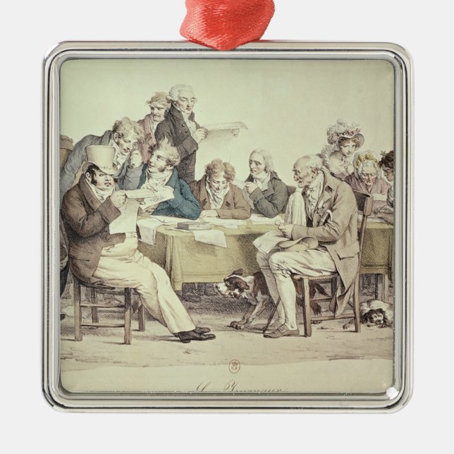 Ornement Carré Argenté Les journaux (Devant)