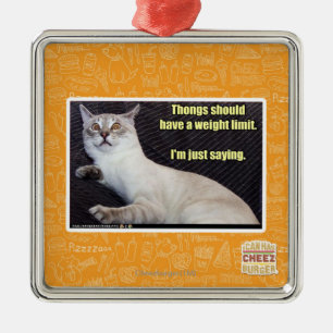 Ornement Carré Argenté Les lanières devraient avoir une limite de poids