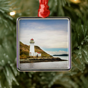 Ornement Carré Argenté Les phares Phare de l'île Georges