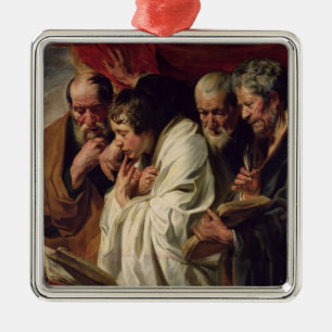 Ornement Carré Argenté Les quatre évangélistes