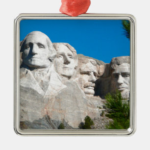 Ornement Carré Argenté Les Rochers Du Mont Rushmore ! Mont Rushmore, Dako