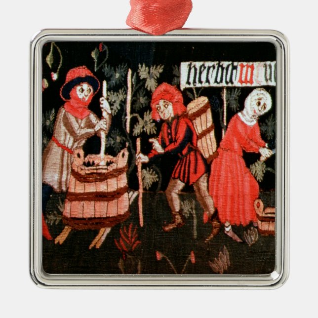 Ornement Carré Argenté Les travaux des mois, d'Alsace (Devant)