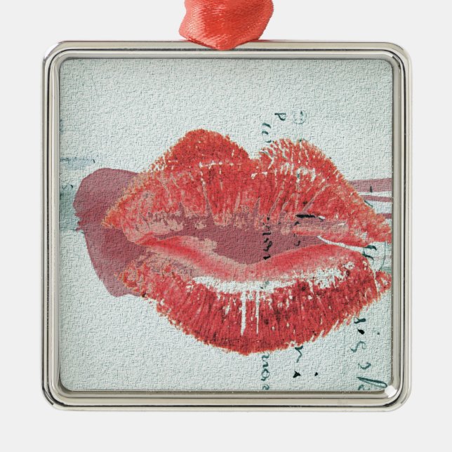 Ornement Carré Argenté Lèvres (Devant)