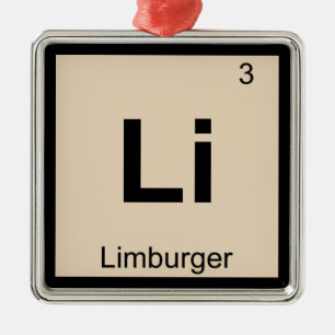 Ornement Carré Argenté Li - Chimie du fromage de Limbourg Tableau périodi