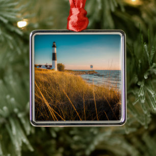 Ornement Carré Argenté Lighthouses Big Sable Lighthouse Ludington