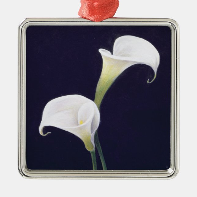 Ornement Carré Argenté Lis (Devant)