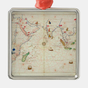 Ornement Carré Argenté L'Océan Indien