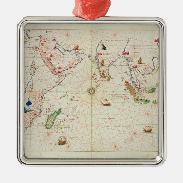 Ornement Carré Argenté L'Océan Indien (Devant)