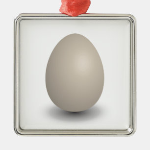 Ornement Carré Argenté l'oeuf parfait
