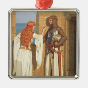Ornement Carré Argenté L'Ombre du Chevalier (par Edmund Blair Leighton)