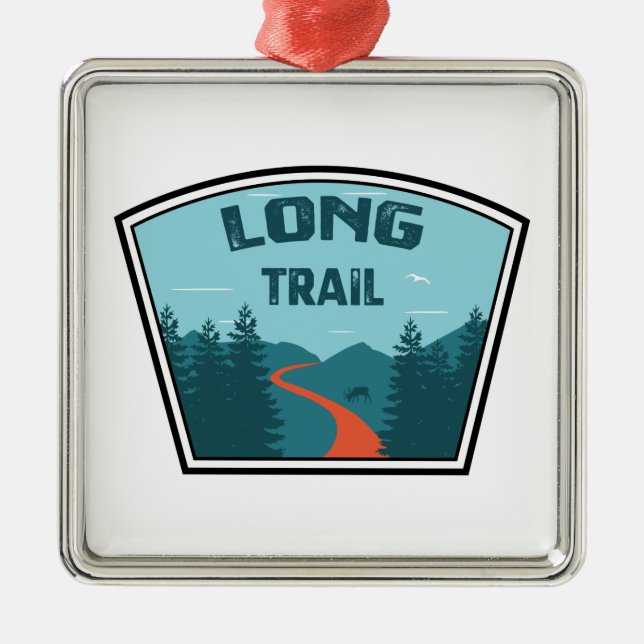 Ornement Carré Argenté Long Trail Vermont (Devant)