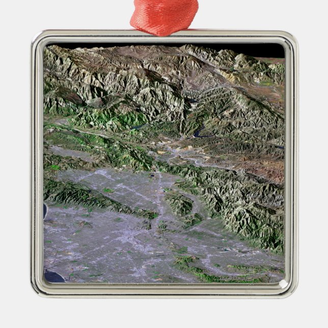 Ornement Carré Argenté Los Angeles, Californie (Devant)