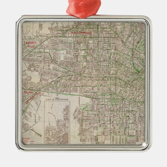 Ornement Carré Argenté Los Angeles, Californie 2 (Devant)