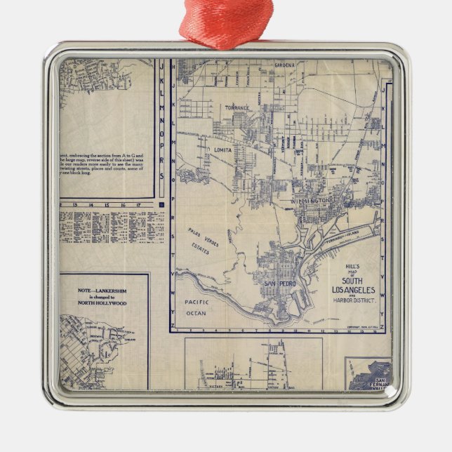 Ornement Carré Argenté Los Angeles, la Californie (Devant)