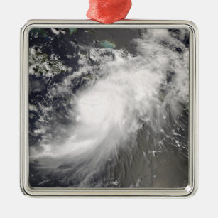 Ornement Carré Argenté L'ouragan Gustav sur Hispaniola