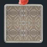 Ornement Carré Argenté Love Hearts Sea Shells, Romantic Exotic Tropical<br><div class="desc">Love Hearts,  Sea Shells,  Romantic Exotic Tropical</div>