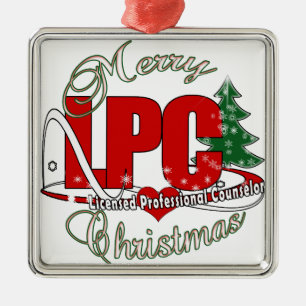 Ornement Carré Argenté LPC CHRISTMAS Conseiller professionnel agréé
