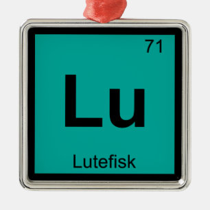 Ornement Carré Argenté Lu - Lutefisk Chimie Symbole du tableau périodique