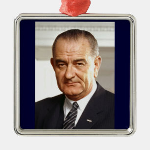 Ornement Carré Argenté Lyndon B. Johnson 36e Président