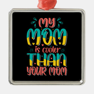 Ornement Carré Argenté Ma Mère Est Glacière Que Ta Mère