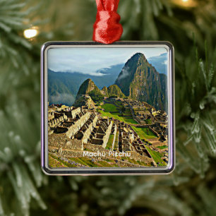 Ornement Carré Argenté Machu Picchu