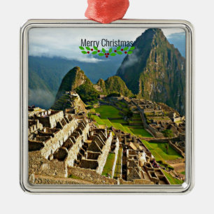Ornement Carré Argenté Machu Picchu, Pérou