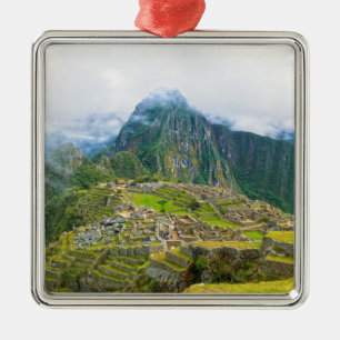 Ornement Carré Argenté Machu Picchu, Pérou
