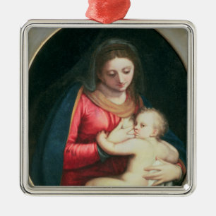 Ornement Carré Argenté Madonna et enfant, 1598