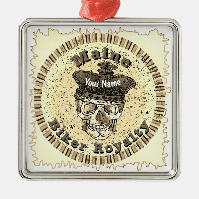 Ornement Carré Argenté Maine Biker   (Devant)