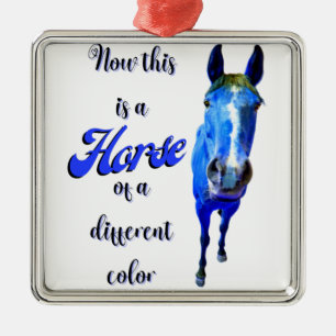 Ornement Carré Argenté Maintenant C'est Un Cheval De Couleur Différente e