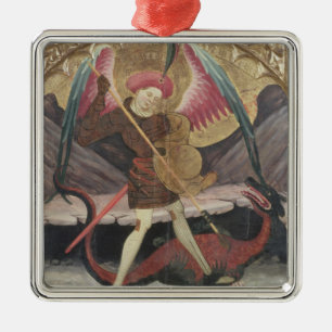 Ornement Carré Argenté Mal de victoire de St Michael, c.1480 (tempera sur