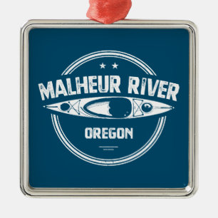 Ornement Carré Argenté Malheur River Oregon Kayaking