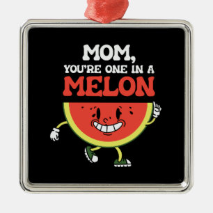 Ornement Carré Argenté Maman Tu Es Un Dans Un Melon